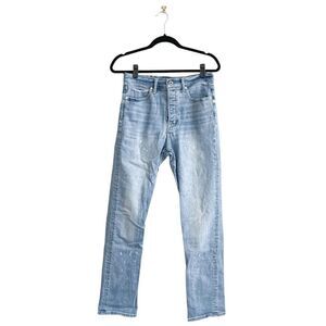 Gap Womens 1969 Cigarette Selvedge Straight Leg Jean Distressed Light Wash SZ 29